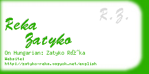 reka zatyko business card